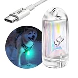 DOKEEP 犬散歩 ライト 犬猫用 ペンダントライト LED 充電式 夜間 散歩用 犬の安全のために 首輪 光る キラキラ 11g 超ミニ LEDライト 防水 調節可能 簡潔 軽い 超小型犬～超大型犬に対応 ペット用品 (グリーン)