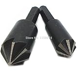 2 ピース 7 フルート木工皿ドリル ビット セット 10 ミリメートル 13 ミリメートル面取り カッター面取り リーマー 1/4 "六角シャンク木材掘削ビット