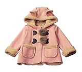 Burning Go キッズ コート アウター ジャケット 子供服 ポンポン付き フード付き 裏起毛 厚手 中長め 秋冬服