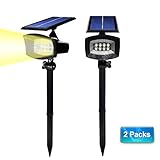 ソーラーライト（新世代） Kitclan ソーラーled充電式 ガーデンライト 省エネ 防犯＆防水スポットライト 夜間自動点灯 アウトドア/車道/庭/芝生などの照明用 ウォームホワイト