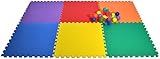 Wonder Mat 6 Piece Non-Toxic Non-Recycled Extra Thick Rainbow Playmats, Red/Orange/Yellow/Green/Blue