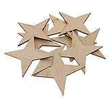 Homyl 未完成　自然　星形木　記号　工芸品　贈り物カード　カード作り　装飾　スクラップブッキング/カード作成　MDF木材　全6種類 - 10個70x70mm
