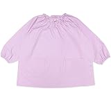 よつば洋品店オリジナル 長袖無地スモック (110/パープル) 【QO-YY268】