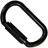 TOWA アルミ製カラビナ オーバル 黒 ロックセーフ機構　TAL124RB