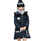Yusoiダウンジャケット ダウンコート 子供服 ジュニア キッズ アウター 防寒 暖かい KIDS 女児 ブラック 95-105cm