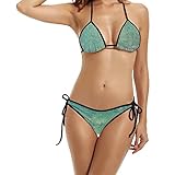 ADECソリッドカラーレディースセクシー人気三角形ビキニセット水着Two Piece カラー: ブラック