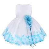 iEFiEL Babys女の子ファッションフラワー花びらウェディング誕生日Easterドレス US サイズ: 12-18 Months カラー: ブルー