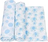 MiracleWare Muslin Swaddle Blanket, Elephants, 2 Piece by MiracleWare