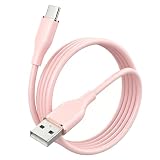 USB Type C ケーブル 2m 1本セット SLEIJAOOE 柔らかいシリコン制 【QC対応 66W急速充電】 絡まない 断線防止 USB タイプC(Type-C)ケーブル スマートフォン・タブレット・ゲーム機等Type-C 機器対応 (ピンク)
