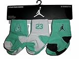 Nike Air Jordan新生児ベビーソックスグリーン、ホワイト、グレー、6ペア、サイズ06 – 12か月