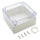 LeMotech ABS プラスチック ジャンクションボックス 防塵 防水 IP65 電気ボックス グレー ユニバーサル プロジェクトエンクロージャケース PC透明 クリアカバー付き（160mmx160mmx90mm）
