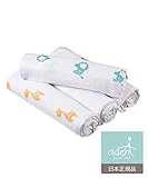 aden by aden + anais (エイデン バイ エイデンアンドアネイ) 【日本正規品】モスリンコットン スワドル4枚入り safari friends J105