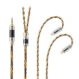 NICEHCK C8-1 8芯 イヤホンケーブル 銀メッキ線と高純度銅線のミックス 0.78 2Pin 2.5mmプラグ 金属製コネクタ 着脱式 柔らかい アップグレードケーブル 4極 柔らかい 1.2m DIYイヤホンのアクセサリ 炭素繊維プラグ 音質改善 (C8-1 2.5mm 0.78 2pin)