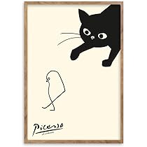 Amazon.co.jp: 阪画屋 アートパネル ピカソ 「ネコとひよこ