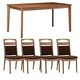 フランスベッド お掃除ロボット対応ダイニング フローティア テーブル150幅 ライトブラウン色 5点セット 【3梱包】 FT-SM DT150&amp;FT-SM2 CH2