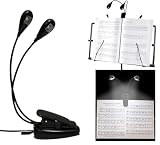 クリップ型 LEDスタンドライト LEDライト 譜面台 読書 乾電池式 360度回転 USBケーブル付き 高輝度 軽量