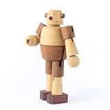木のおもちゃSoopsori(スプソリ) 木製ミニロボット 手のひらサイズ自由自在に動くロボット人形