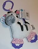 Soft Plush Stroller Toy - White and Pink Zebra with Teething Rings and Rattle by Garanimals