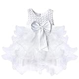 （イーエフイー）EFE こどもドレス　女の子　女児ドレス　ふわふわチュチュスカート　ビーズの上着　リボン飾り　結婚式　発表会　フォーマル　7色　65/70/75/80/90/100/110 ホワイト 
