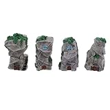 F Fityle ミニチュア　石の置物　4個入　マイクロ景観装飾　ストーン 　全2色 - グレー
