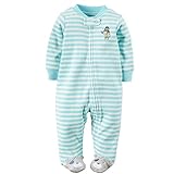 カーターズ（Carter's) 2016年春夏 男の子用パイル地水色x白ボーダーパイレーツワンちゃん足つきカバーオール [並行輸入品]