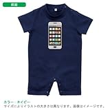 BabyChips スマホ(名入れ半袖ベビーロンパース) 70 ネイビー