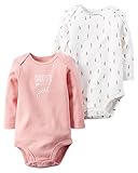カーターズ Carter's ロンパース カバーオール 女の子用フェザー羽 ピンク長袖ボディースーツ2枚セット (6months(61-67cm)) [並行輸入品]