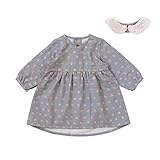 ナオミイトウ NAOMI ITO つけえり付きワンピース グレー水玉 80㎝ 80244