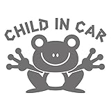 imoninn CHILD in car ステッカー　【シンプル版】　No.22　カエルさん　（シルバーメタリック）