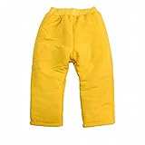 スノーパンツ 防寒 ズボン ベビー 女の子 無地 中綿入り パンツ イエロー 95