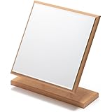 HORIUCHI MIRROR 【メイクがしやすい卓上ミラー】 ウッドスタンドミラー M 木目調 化粧鏡 角度調整自在 インテリア メイクミラー 日本製