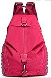 防水設計　レディース 　デイバック　リュック マザーズバッグ 【ナイロン】 ショルダーパック (ローズレッド) [並行輸入品]
