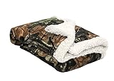 Baby Infant Camo Accent Soft Sherpa and Plushed Lined Coral Fleece Gift Blanket (Everest White) by T