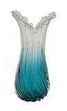 Deco 79 58971 Glass Vase, 9' x 18', Clear Blue [並行輸入品]