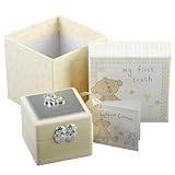 赤ちゃん洗礼式ギフト。ボタンコーナー最初の歯のボックス