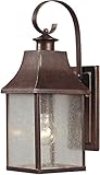 Elk 47001/1 6 by 16-Inch 1 Town Square 1-Light Glass Outdoor Sconce, Hazelnut Bronze Finish [並行輸入品]