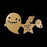 オバケ Baby in car カッティング ステッカー ゴールド 金