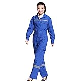 [Enerhu]長袖ツナギ レディース オーバーオール 作業着つなぎ Blue Asian 4XL