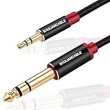 SHULIANCABLE 3.5mm to 6.35mmステレオ オーディオ変換ケーブル ，対応 スマートフォン PC CDプレーヤー スピ