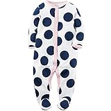 カーターズ ロンパース carter's 女の子用白x紺大きなドット足つきカバーオール (newborn(-55cm)) [並行輸入品]