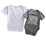 ベビー男の子Brotherレタープリントロンパース子供用Sister TシャツMatching服服装 カラー: グレー