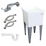 Mustee k-21 F-fp floor-mountランドリーTub pull-out蛇口、ホワイト