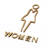 トイレサイン ピクトグラム トイレ お手洗い プレート 標識 看板 案内 (女性 ゴールド)