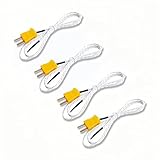 4個セット K型表面熱電対プローブ 温度測定センサー -50°C～400°C ケーブル長1メートル フォーク端子付き 感温線 メーター用温度