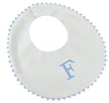 Princess Linens Garden Pique Bib, - White with Baby Blue Rick Rack Trim-F by Princess Linens
