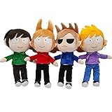 Eddsworldぬいぐるみ、Eddsworldぬいぐるみ、Tordぬいぐるみ、トム漫画のキャラクターぬいぐるみ、EDD漫画の男の子の女の子とファンのための柔らかいぬいぐるみ人形-4Pcs