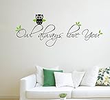 MAFENT Owl always love you cute nursery vinyl wall quotes art sayings stickers decals [並行輸入品]