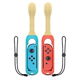 MoKo ジョイコンスティック 太鼓バチ Switch Joy-Con ハンドルグリップ スティック スマッシュラケット ABS素材 体感コントロール 臨場感 ドラムスティック アタッチメント Blue&Red