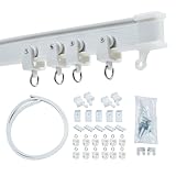 あけがたかがやき カーテンレール 自由に曲がる 出窓 間仕切り シングルレール マグネットランナー付き 多機能で使用可能 (ホワイト 5m)