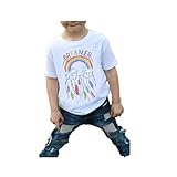 Muxika幼児子供赤ちゃん男の子女の子半袖レインボーNice DreamプリントTシャツ カラー: ホワイト